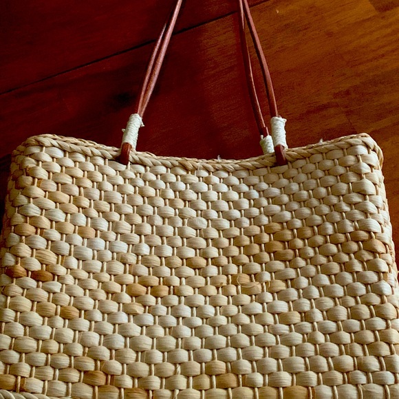 Vintage 1950’s Wicker Woven Purse fully lined, cute sequin appliqués, mint - Picture 4 of 8